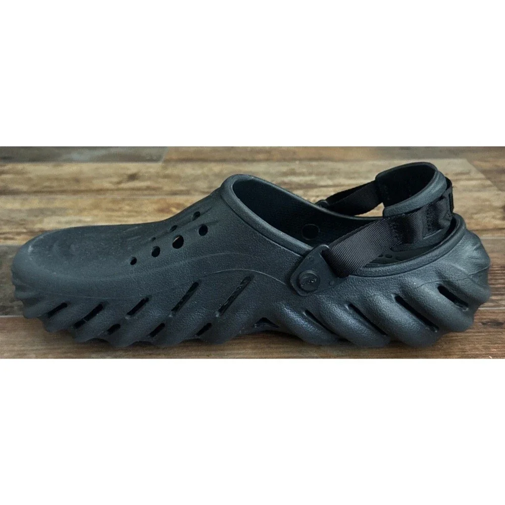 Crocs Echo Clog Black 12 207937 Men's Size 12 Back Strap Padded Heel Lightweight